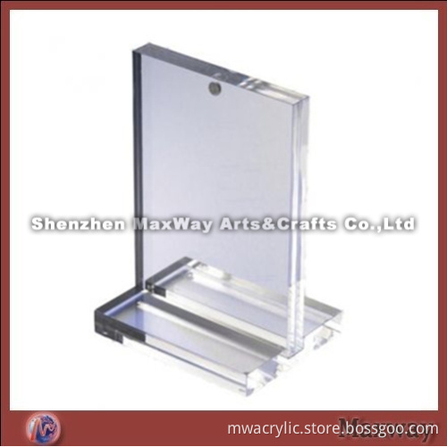 Clear lucite/acrylic menu holder with square base